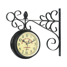 EHVYBDX Wall Clock, Outdoor Garden Double Sided Wall Clock, Retro Metal Silent Station Clock, Operated Decorative Antique Hanging Clock for Indoor and Outdoor 5 ?in