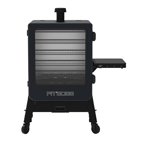 Pit Boss Navigator 6-Series WiFi & Bluetooth Wood Pellet Vertical Smoker with LCD Digital Controller, 2,224-Sq. In. 5-Rack Cooking Space, 130°F to 420°F TempRange, Meat Probe, 75 lb. Pellet Hopper