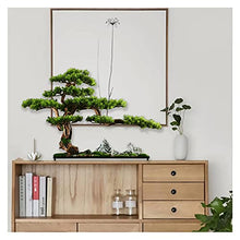 Fake Plants 17 Inch Tall Artificial Pine Bonsai Ornament, A New Chinese Simulation Welcoming Pine, Faux Tree for Tea Room（with Cleaning Brush） Bonsai Tree