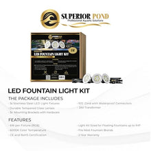 SUPERIOR POND Fountain Light Kit 3X LED 6-Watt with 100 Foot Cord