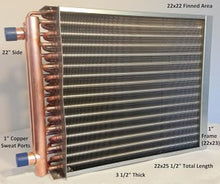 BadgerPipe 22x22 Water to Air Heat Exchanger~~1" Copper Ports w/EZ Install Front Flange with Install kit