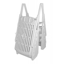 Vinyl Works GE Deluxe Adjustable A Frame Above Ground Pool Ladder w/Gate, White