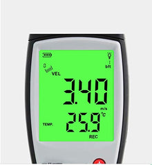 NEWTRY Digital Anemometer Handheld Wind Speed Meter Sensor Portable Wind Gauges Air Flow Velocity Thermometer for Measuring Wind Speed Temperature Volume with Backlight AR866