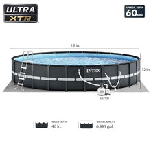 Intex Ultra XTR Deluxe Above Ground Swimming Pool Set with Filter Pump Gray 18' x 52'