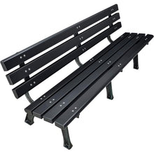 Global Industrial 6'L Outdoor Park Bench with Backrest, Black, Plastic