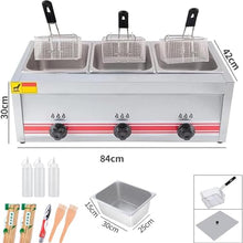 QIANG Outdoor Deep Fryer,Propane Deep Fryer with Stainless Steel Baskets and Lids Gas Deep Fryer with Adjustable Temperature Regulator,for Frying Fish, Chicken Wings,French Fries 30L