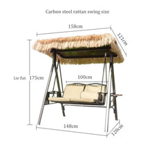 2/3-Seat Patio Porch Swing Chair with Adjustable Canopy,Outdoor Porch Swing with Sponge Cushion,Carbon Steel Material,for Garden,Poolside,Lawn(Small)