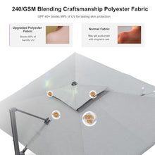 9' X 12' Double Top Rectangle Cantilever Patio Umbrella,Pebble Grey