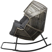 Shintenchi Oversized Outdoor Rocking Chair Set of 2, Wicker Egg Patio Lounge Chair Basket Seat with Thick Cushion, All Weather Indoor Outdoor Porch Rockers for Balcony, Living Room, Lawn Garden