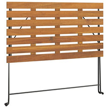 JIQHOHX 7 Piece Folding Bistro Set Solid Wood Acacia and Steel, Garden Table and Chairs, Garden Chairs Set, Patio Set, Outdoor Table and Chairs