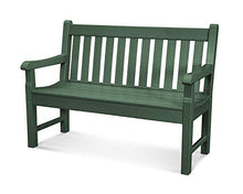 POLYWOOD Rockford 48-Inch Outdoor Bench, Green - Modern HDPE Patio Garden Bench for Front Porch, Deck, Entryway - Durable Plastic Wood Alternative Seating