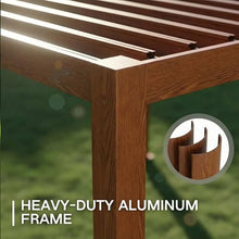 Kingdura Louvered Pergola 10'x12', Outdoor Pergola with Adjustable Louvered Roof, Reinforced Aluminum Frame Hardtop Gazebo for Patio Garden Deck Backyard, Wood Grain