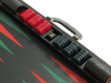Zaza & Sacci Leather Backgammon Board Set Large Black Lizard II