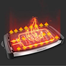 AFPSDLFJDLS Large Home Nonstick Electric Grills Removable Baking Tray Teppanyaki Easy Clean Fried Above Grilled Below
