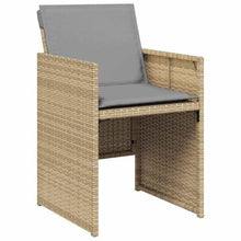 Molumvel 5 Piece Garden Dining Set with Poly Rattan Table and 4 Chairs, Beige Patio Furniture for Outdoor Backyard, Porch, and Deck Seating