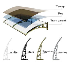 GJZDPMY Complete Awning Kit 39"x91" -Outdoor Awnings for Windows Decks & Patios Featuring Black Steel Brackets & Clear Panels - Weather-Resistant Metal Awning Solution