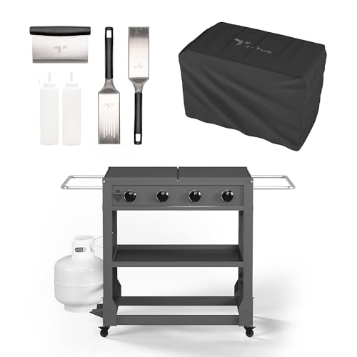Tytus Fresno 4-Burner Flat Top Propane Griddle Grill, 48K Total BTUs