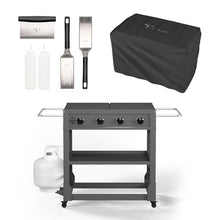 Tytus Fresno 4-Burner Flat Top Propane Griddle Grill, 48K Total BTUs