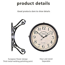 Vintage Outdoor Double Sided Wall Clock Classic Paddington Station Clock Weatherproof Casing Metal Bracket for Outdoor Garden Home (D) (C)