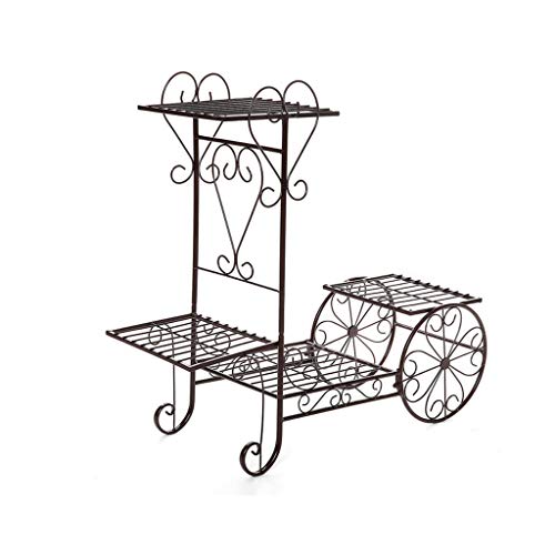 SIDUFHAOPKLL 4 Layers Plants Stand Flower Rack Metal Indoor Plant Shelves Multi-story Outdoor Floor Shelf Balcony(Black)