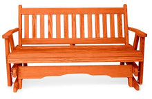 5 FT CEDAR Porch MISSION Glider Bench for 3 Person, Amish-Made Solid Pine Wood Glider, Smooth Quiet Glide, Balanced Construction, Even Weight Distribution, Relaxed Seating Angle, Made in USA