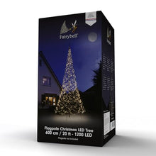 Fairybell - Flagpole LED Christmas Tree - Outdoor Christmas Decorations - Warm White - 1,200 LED Tree - 20ft - Suitable for Existing Flagpoles