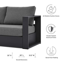 Modway Tahoe Aluminum Outdoor Patio Sofa in Gray Charcoal