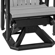 Outdoor Escape Gray Swivel Glider Chair, Light Gray Black, Heavy Duty Polyethylene, Coastal Outdoor Seating, All Weather Patio