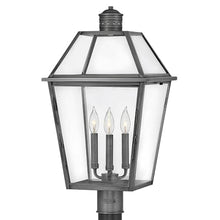 Hinkley Nouvelle Collection Three Light Outdoor Medium Post Top/Pier Mount Blackened Brass/Black
