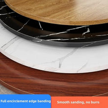 MUGVFVCSQ 20"-40" Round Wooden Dining Table Top, Gray Oak, 100cm/40in (diameter), 2cm (thickness), Solid Wood, Stained, Indoor/Outdoor