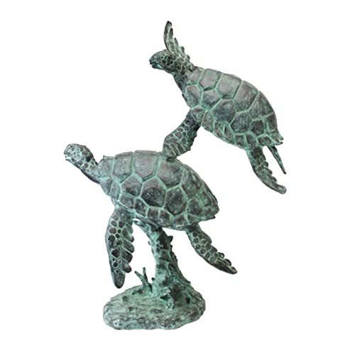 Design Toscano Sea Turtles Bronze Garden Statue Two Tone Bronze & Verdigris