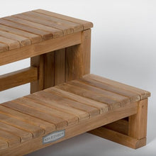 Ash & Ember Grade A Teak Hot Tub Steps, 2-Tier Spa Steps, All-Weather Hot Tub Stairs, Steps for Hot Tub, Spa, Shower, and Steam Room