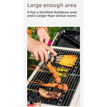 EKSMA Portable Charcoal Grills Storage Rack Foldable Extra Large Stainless Steel Kabob Grill for Outdoor Cooking Picnic Camping(Red,with Storage Board)