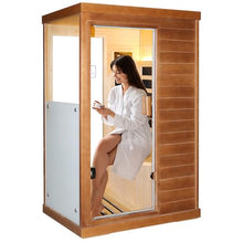 OUTEXER Far Infrared Sauna Home Spa Low-EMF Canadian Hemlock Wood 800W Red 35.2*27.6*61.6Inch