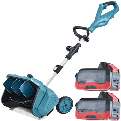 2025 Cordless Electric Snow Shovel - 1000W Brushless Motor, 30 Mins Runtime, 40.7cm Snow Clearing Width, Lightweight for Winter Driveway & Patio Snow Removal 2batteries