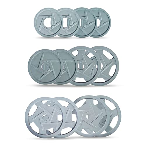 Bells of Steel Cast Iron Weight Plates Mighty Grip Olympic Weight Plates Gray