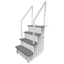 White w/Grey Steps Swimming Pool Ladder for Aqua Select, Capacity 350 Lbs