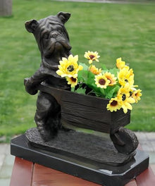 FENGSHUI-CAISHEN Pure Copper Dog Statue Gray