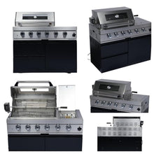 98" 4-Burner Outdoor Kitchen Island Modular BBQ Grill Black&Sivler LPG