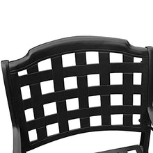 Oakland Living Modern Ornate Outdoor Mesh Aluminum 63-in Hexagon Patio Dining Set with Lazy Susan and Six Chairs Black