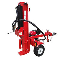 60 Ton, 15HP Hydraulic Gasoline Powered Log Wood Splitter Cutter Machine, with Electric Start and Battery, 18GPM 2 Stage Pump and Straight Wedge