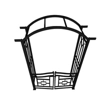 Oakland Living Black Aluminum Garden Arbor Arch with Gate