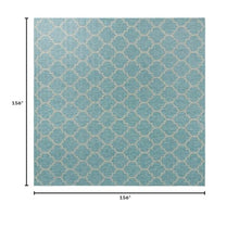 Unique Loom Outdoor Trellis Collection Area Rug - Trellis (Square 13' 0" x 13' 0", Aquamarine/ Gray)