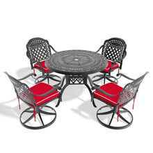 callmego Durable Cast Aluminum Outdoor Dining Set with Weather-Resistant Cushions for Patio, Deck, or Garden Seating