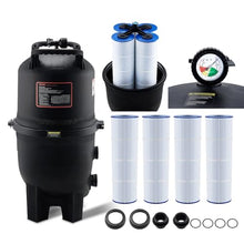 VEVOR PRO Cartridge Pool Filter Tank 320-325 Sq.Ft Upgraded Version with 4 Filters