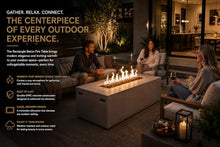 Golden Flame 55-Inch Rectangle Propane Fire Pit Table – Hidden Tank Outdoor Gas Fire Table for Patio & Backyard – Modern Concrete Fire Pit with Push Button Ignition – Graphite
