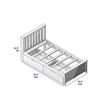 Max & Lily Twin Bed Frame with Headboard & Storage Drawers Slatted Espresso