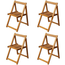 LMTYOENFG 5 Piece Folding Patio Dining Set Acacia Wood Table Chairs