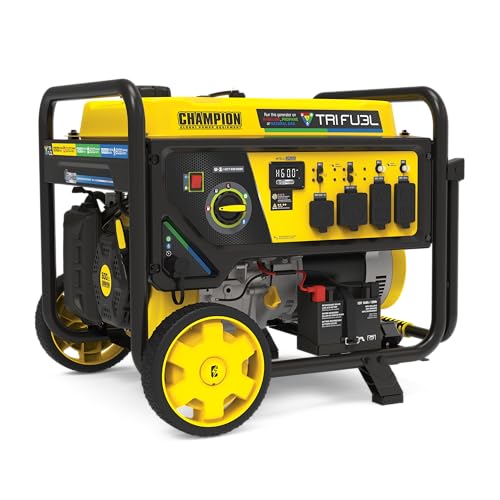 Champion 12,500-Watt Electric Start Tri Fuel Home Backup Portable Generator