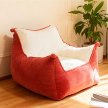 Lounge Vacuum Compressed Lazy Sofa, Foldable Fabric Couch Bed for Living Room Tatami(Orange)
